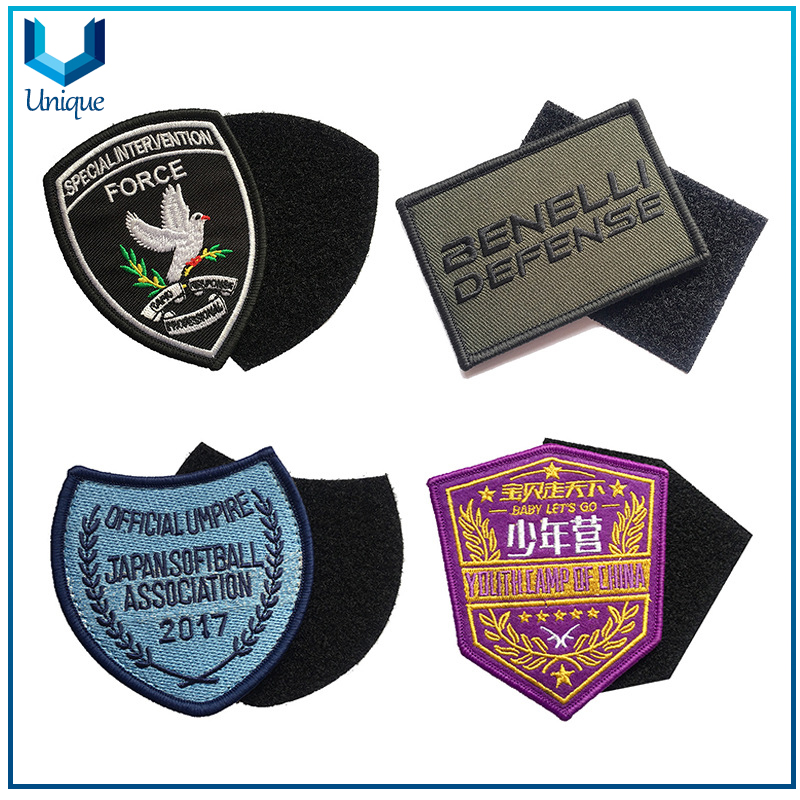 Venta al por mayor accesorio de prenda personalizada, ropa de bordado etiqueta tejida de la fuerza aérea, emblema de bordado militar en cuero PVC apliques de lentejuelas de lentejuela, parche bordado de la policía