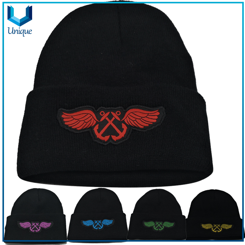 Sombrero lanudo, sombrero de cálido con personalizar el logotipo bordado parche, moda invierno cálido sombreros lanicos en color múltiple