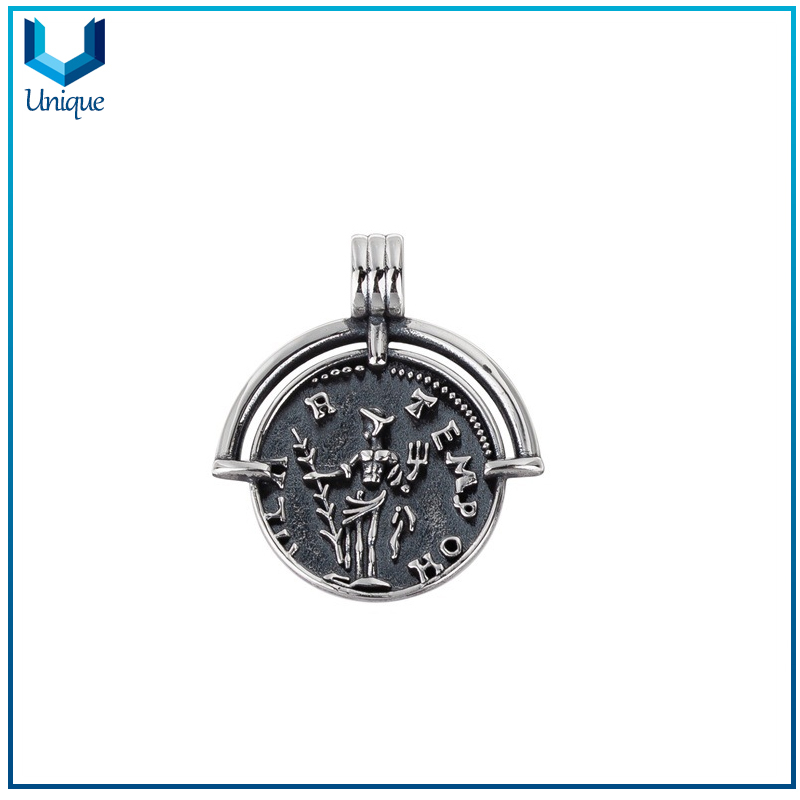Colgante de plata antiguo de 925, personalizar 3D 925 plata de ley colgante encantador colgante