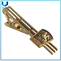 China Fábrica venta al por mayor de la barra de corbata de metal de la moda de la fábrica, clip de lazo militar plateado del material del material de latón con la caja de regalo, la barra del cuello 3D para los regalos promocionales