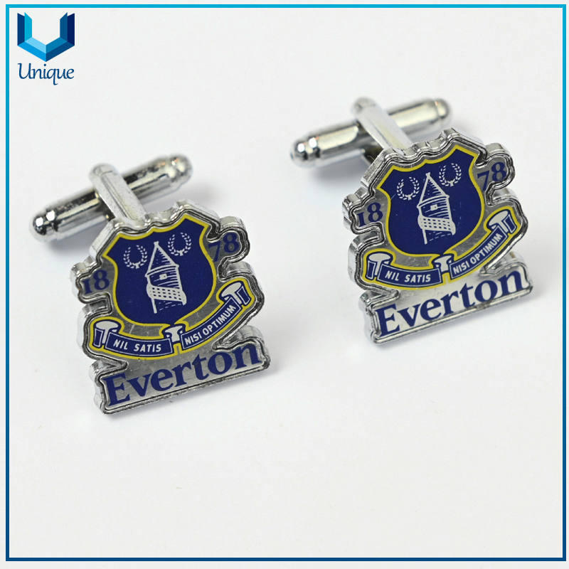 Gemelo de hierro hinchado de troquel barato con el logotipo de la impresión, mancuerna militar, mancuerna de boda para regalos de promoción en níquel