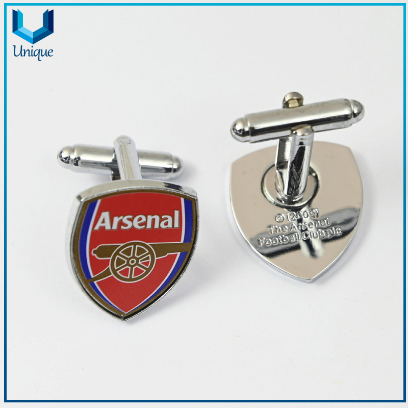 Gemelo de hierro hinchado de troquel barato con el logotipo de la impresión, mancuerna militar, mancuerna de boda para regalos de promoción en níquel