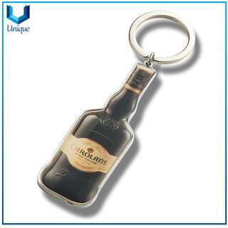 Llavero de metal de hierro golpeado, personalizar el logotipo de la botella de vino estilo de moda llavero para regalos de accesorios de decoración