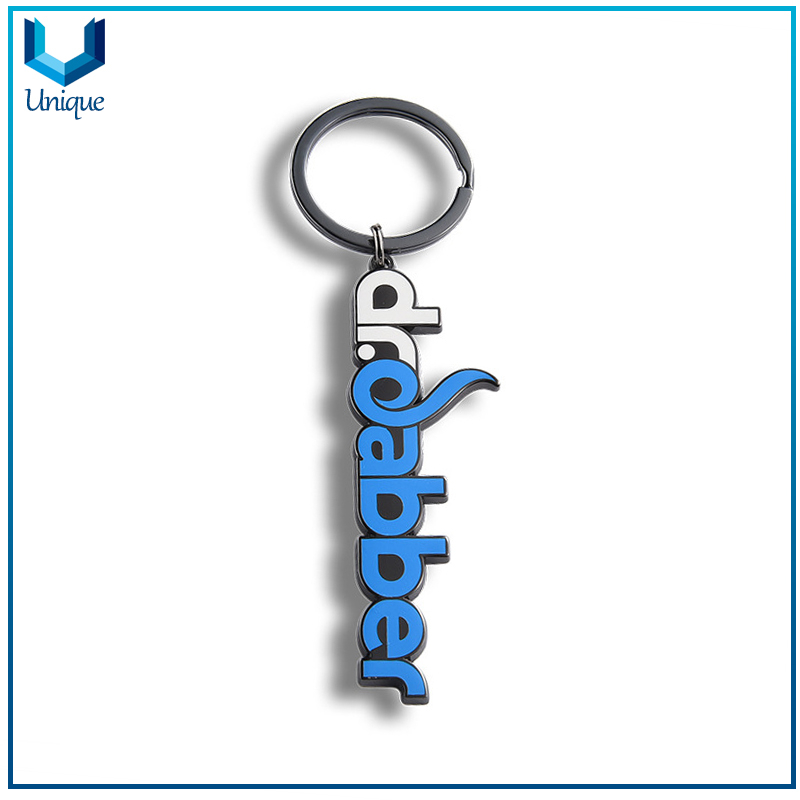 LOGO DE COPORAMIENTO PERSONALIZA LLAVERO, Llavero de moda de esmalte duro de níquel negro, Letras de diseño creativo Llavero de metal para regalos de souvenires
