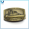 Personalice la fábrica de artesanías de metal de diseño, hebilla de metal de la Marina de Alemania en chapado de latón antiguo, hebilla de cinturón de policía militar 3D para honor regalos sovuenir