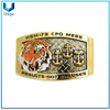 Personalice el fabricante de artesanías de metal, la hebilla de metal de la superficie curvada 3D de la antigüedad, la hebilla de cinturón de cuero de alta calidad para la corporativa, la escuela, los regalos promocionales militares