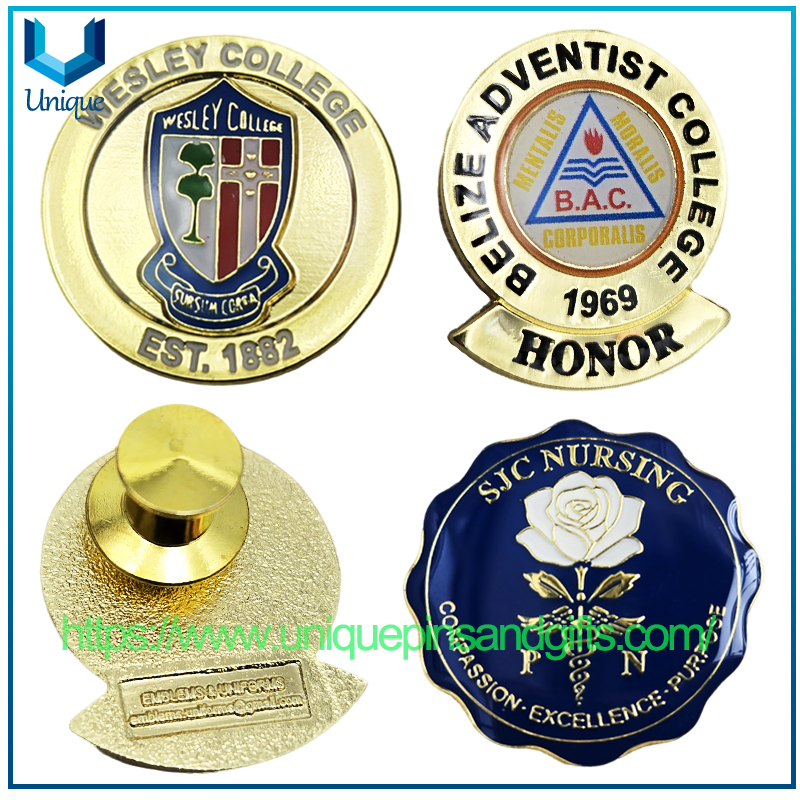 Broche escolar de metal 3D personalizado, Pin para solapa con insignia, insignia de Honor universitario, insignia de enfermería SJC