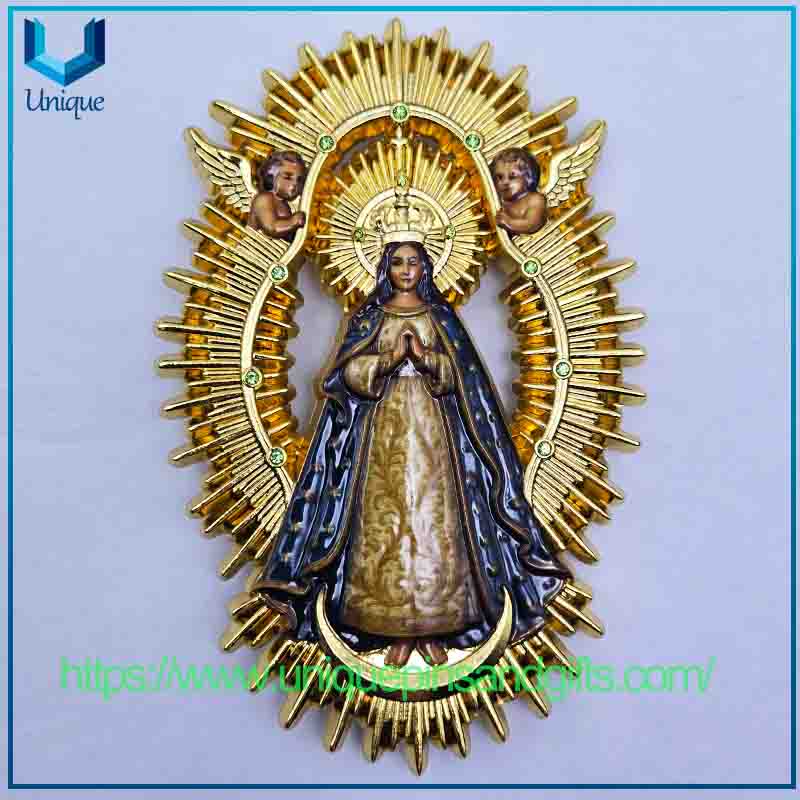 Colgante de Nuestra Señora de Guadalupe de alta calidad con ángeles, regalo religioso
