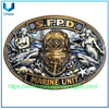 Hebilla de cinturón de metal 3D SFPD de unidad marina de EE. UU., diseño personalizado de alta calidad, con patrones exquisitos impresos UV