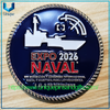 Monedas conmemorativas de metal 3D de alta calidad con diseño personalizado, monedas navales EXPO 2026 NAVAL FISA