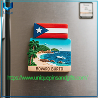Patrones personalizables al por mayor, recuerdos magnéticos, imanes de goma 3D perfectos para nevera, pegatinas de cerámica para refrigerador, recuerdos de viaje de Puerto Rico