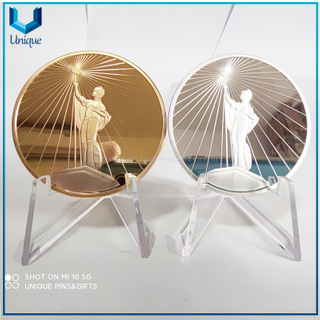 Diseño de monedas personalizadas Moneda de desafío con acabado de espejo de metal 