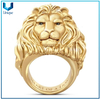 Anillos de fundición de acero inoxidable para hombre estilo punk león cabeza anillo de dedo personalizado