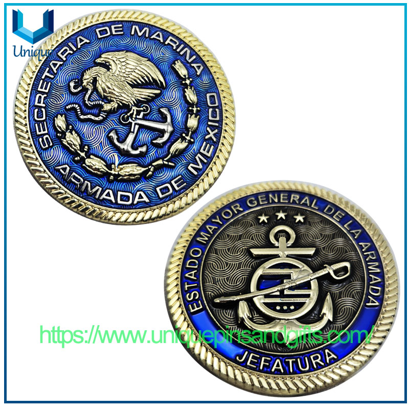 Diseño personalizado Armada de México Moneda conmemorativa de metal