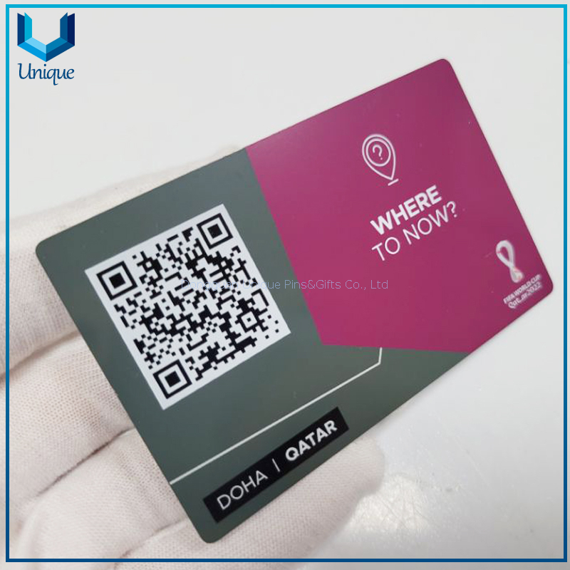 Tarjeta Cutsom Metal con impresión de código QR, tarjeta personalizada