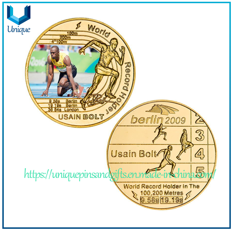 Moneda de medalla deportiva chapada en oro de dise&ntilde;o personalizado 202306018