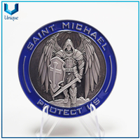 Diseño personalizado, moneda de policía del ángel de Missouri de EE. UU. con revestimiento de níquel de 2,25 pulgadas, fabricante de monedas de desafío personalizadas