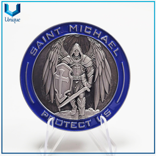 Diseño personalizado, moneda de policía del ángel de Missouri de EE. UU. con revestimiento de níquel de 2,25 pulgadas, fabricante de monedas de desafío personalizadas
