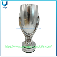 Trofeo de fútbol de Supercopa de diseño personalizado, gran decoración chapada en oro y plata, trofeo de recuerdo para fanáticos