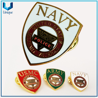 Insignia de la Marina, Pin de solapa del ejército, Personalice Broche de Cloisonne Soft Cloisonne, CLOCK DE CLASE DE ORO DE 24 K Insignia Pin Badge, Ejército, Político Uniforme Pin