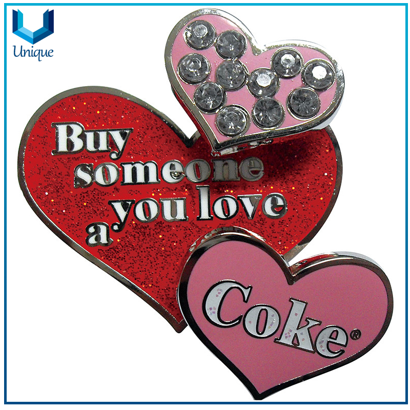 Fashion Creative Emblem Emblem Die Trouck Pins Pins con Rhinestone, Placa de oro 3D con Crystal Deocration-2