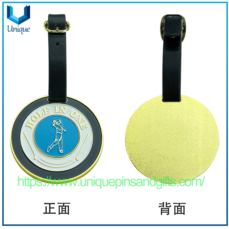Marcadores de bolas magnéticos de metal con placas de identificación para bolsas de golf en existencia para regalos promocionales exquisitos