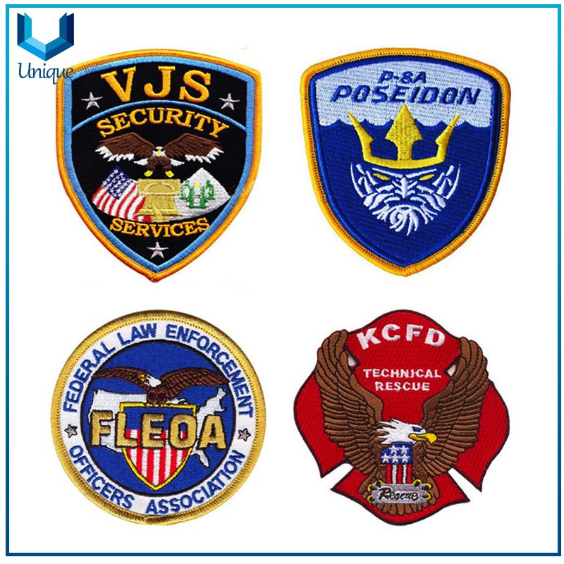 Venta al por mayor accesorio de prenda personalizada, ropa de bordado etiqueta tejida de la fuerza aérea, emblema de bordado militar en cuero PVC apliques de lentejuelas de lentejuela, parche bordado de la policía