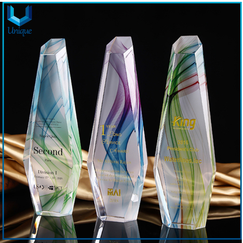 Personalice la fábrica de trofeos, K21cm, 24 cm, 26 cm Trofeo de cristal de altura, trofeo de baile, Trofeo del Premio Deporte, Diseño de lujo Colorido Trofeo Taza