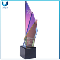 Fancy Creative Crystal Placa, Trofeo de Premio CRISTAL K9 colorido, Trofeo de diseño de diseño de personalizados, Trofeo de la medalla de vidrio
