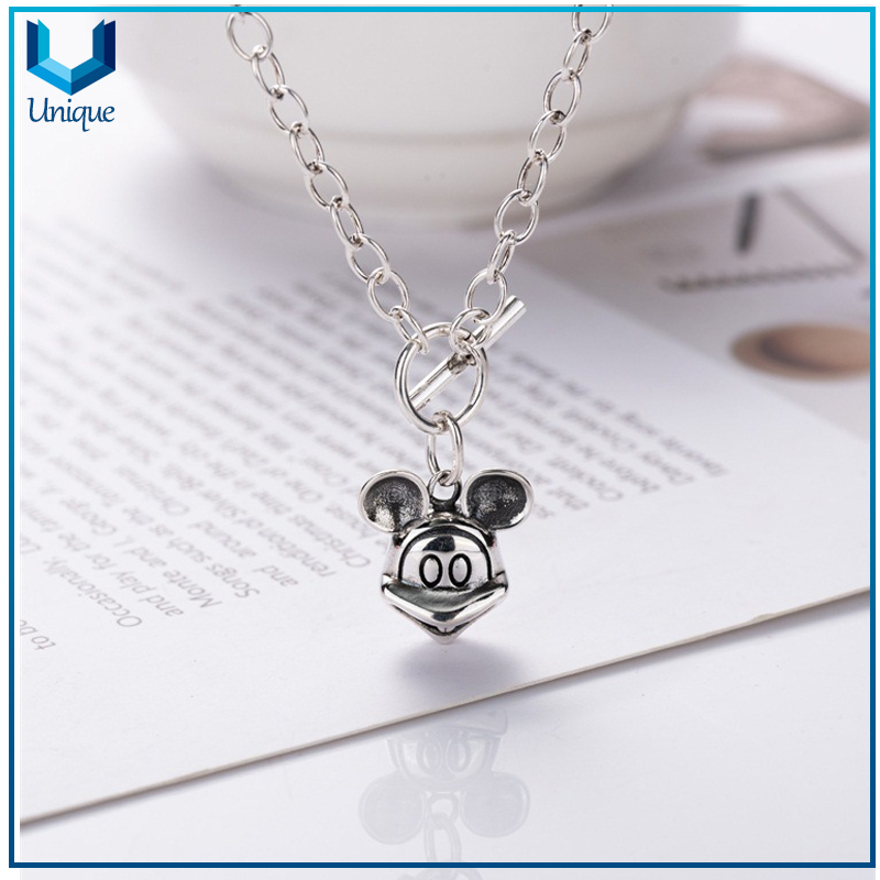 Fábrica al por mayor de alta calidad 925 plata Mickey Ido Pendant, encanto colgante 925 plata esterlina en detalle