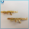 Personalice la barra de corbata de rifle en 3D, Pin de la corbata de estilo de pistola de oro para regalos de recuerdo militar, Barra de lazo de la mancha de la boda de la moda en el embalaje de la caja de regalos
