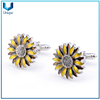 Moda Gemelos de girasol, personalice Metal Joyas Pin Pin Mancuflink Para Decoración de Camisas, Venta al por mayor de China Gemelo epoxy para regalos promocionales