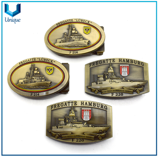 OEM modificado personalizado número grabado Alemania Navy Military Honor Hebilla de metal, Aleación de zinc Cinturón de regalo de souvenir