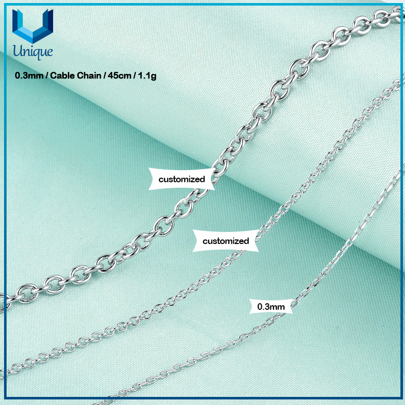 Cadenas de collar de joyería de plata esterlina 925 italiana, plateado oro plateado 925 cadenas de plata