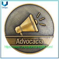 Moneda de Honor de Medalla de Premio de Abogado Destacado de 2' con revestimiento antiguo 3D personalizado de Brasil