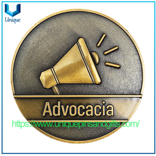 Moneda de Honor de Medalla de Premio de Abogado Destacado de 2' con revestimiento antiguo 3D personalizado de Brasil