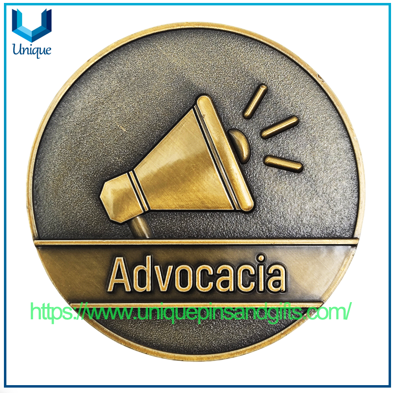 Moneda de Honor de Medalla de Premio de Abogado Destacado de 2' con revestimiento antiguo 3D personalizado de Brasil
