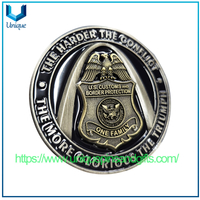 Moneda de policía personalizada con revestimiento de dos tonos de bronce antiguo + plata antigua de 2,25 pulgadas