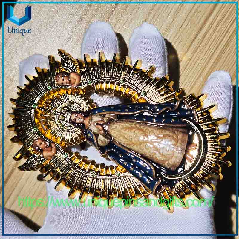 Colgante de Nuestra Señora de Guadalupe de alta calidad con ángeles, regalo religioso