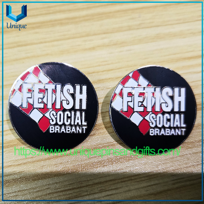 Pin de bandera nacional azul con insignia de Pin de solapa esmaltada colorida de metal con logotipo personalizado Pin de BRABANT SOCIAL FETISH