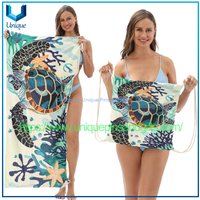 Toalla de playa de secado rápido de diseño de diseño personalizado, bolsas de toalla de playa, logotipo estampado con cordón portátil La mochila de playa puede personalizar cualquier patrón