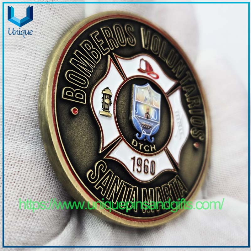 Columbia SANTA MARTA BOMBEROS VOLUNTARIOS Commemorative Coin (8) 