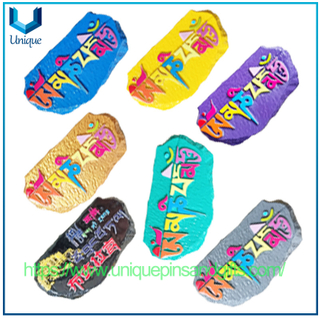 Calcomanías de magnet de nevera de paisaje urbano personalizado, lhasa bendición de bendición de resina calcomanías magnéticas para el turismo étnico tradicional artesanías de recuerdo regalos de recuerdo