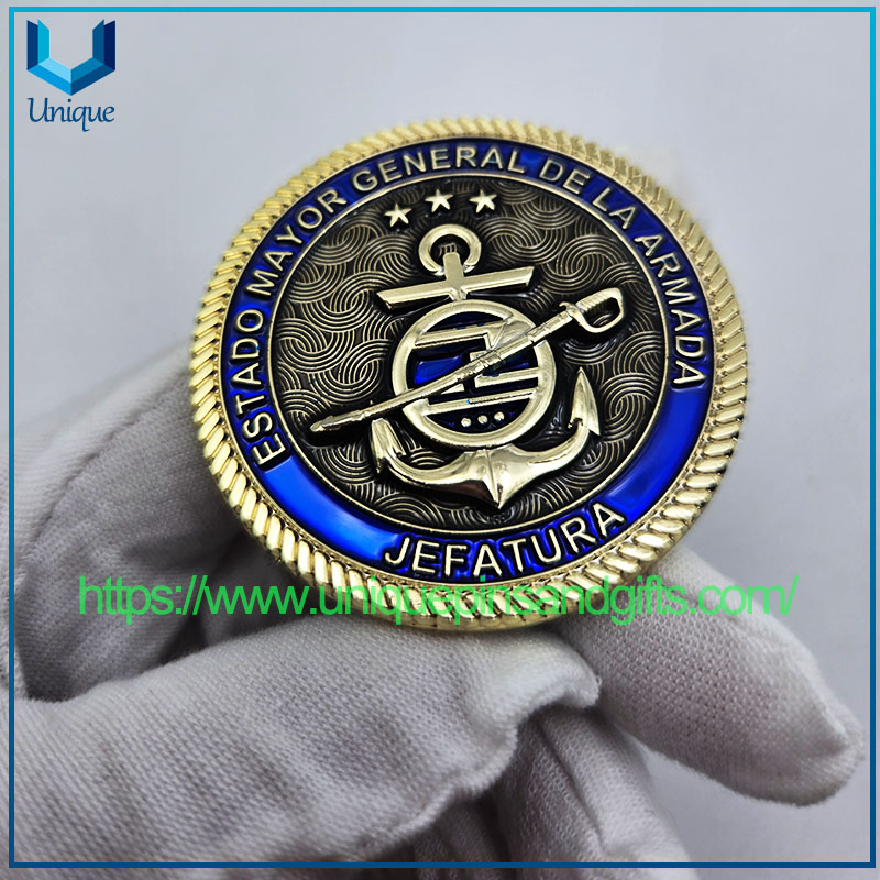 Diseño personalizado Armada de México Moneda conmemorativa de metal