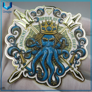 Moneda personalizada del desafío de la forma del pulpo de la marina de guerra de los E.E.U.U., monedas militares de la policía del ejército de los deportes