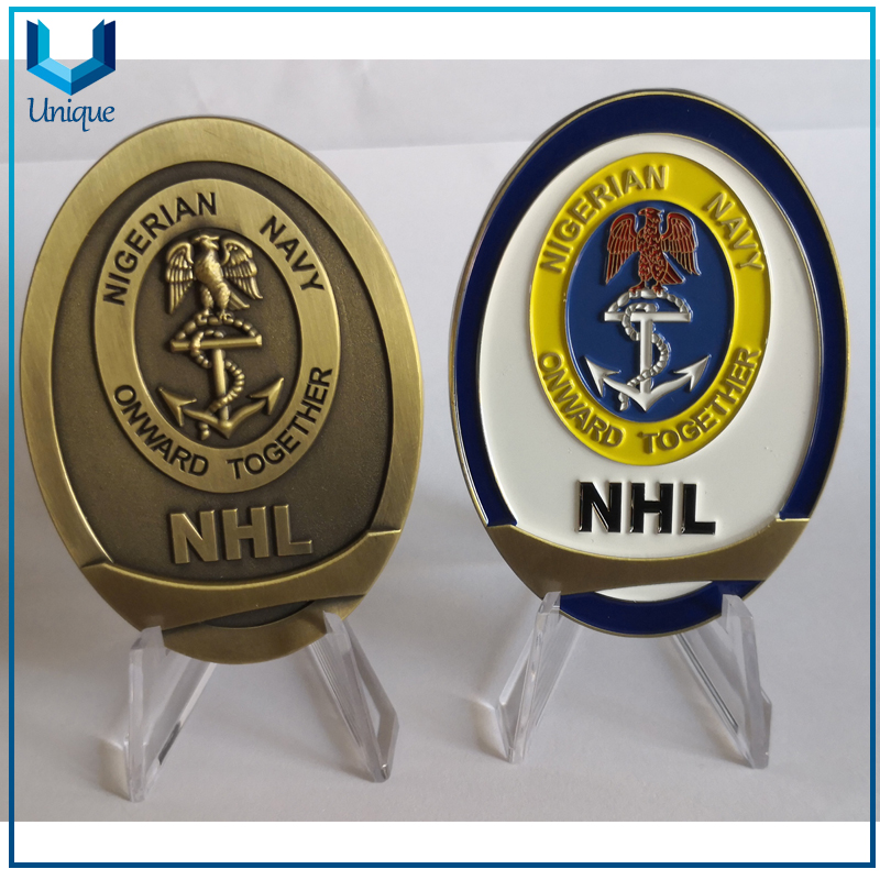 Personalice la fábrica de monedas, Moneda principal de USN, moneda de 2 tonos 3D, moneda conmemorativa de diseño creativo, moneda de souvenir de plata antigua