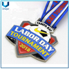 Medalla de torneos del Día del Trabajo, Medalla de souvenirs, personalice la medalla de diseño con cordón, Medalla de aleación de zinc fundida a presión con esmalte suave
