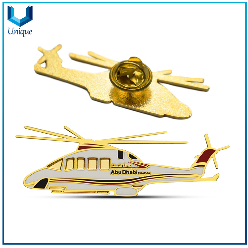 Personalice el PIN de la solapa de alta calidad, la insignia del pin de recuerdo del esmalte duro, el pin de golf del helicóptero, la insignia militar de la fuerza aérea, el pin de metal Árabe UAE Aviation
