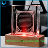 Medallas de cristal personalizadas Trofeos de cristal Adornos decorativos de cristal con patrones de texto grabados con láser dentro de la luz LED de cristal