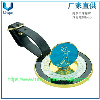 Marcadores de bolas magnéticos de metal con placas de identificación para bolsas de golf en existencia para regalos promocionales exquisitos